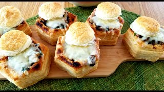 Petites Bouchées au Champignons Dinde et Fromage Crémeuses [upl. by Daigle]