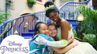 Asking Tiana Questions at Disneyland  Disney Princess [upl. by Flessel]