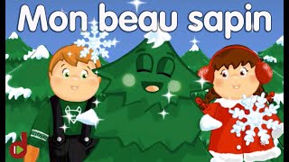 Mon beau sapin Roi des forêtParoles et animation ⒹⒺⓋⒶ Chant de Noël pour les petits [upl. by Solohcin]