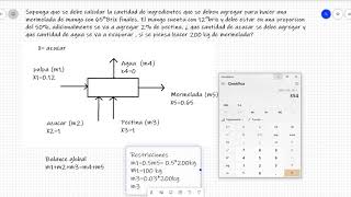 Ejercicios de balance de materia Mermelada [upl. by Nelrsa466]