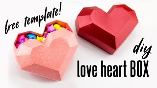 DIY Paper Heart Box Tutorial  Valentines Day  Paper Kawaii [upl. by Edrei]