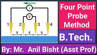 Four Point Probe Method  Resistivity Measurement  Semiconductor Physics  B Tech  M Sc [upl. by Tnecnev]