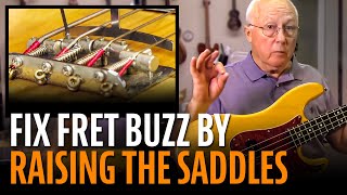 Fixing fret buzz raising the saddles [upl. by Navnod]