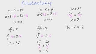 Matte 1  Adam  Algebra  Ekvationslösning [upl. by Burn]