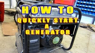 HOWTO Quickly Start A Generator That Wont Start [upl. by Eiaj]