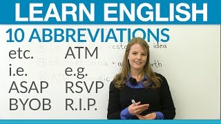 Learn English 10 abbreviations you should know [upl. by Nylidam572]