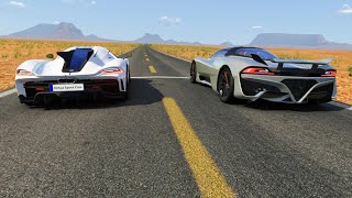 Koenigsegg Jesko Absolut vs SSC Tuatara at Monument Valley [upl. by Papke]