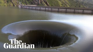 California Glory Hole drains reservoir after heavy rains [upl. by Krall402]