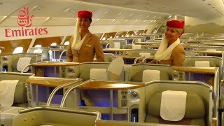 EMIRATES AIRBUS A380 Full Cabin Tour FIRST BUSINESS and ECONOMY Class  Bar Shower [upl. by Ettevets]