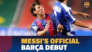 Leo Messis official debut against Espanyol [upl. by Onilecram180]