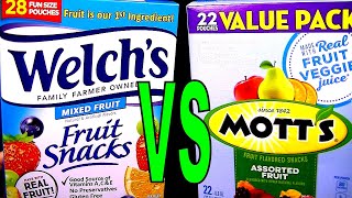 Welchs vs Motts Fruit Snacks  What is the Best Fruit Snack to Buy  FoodFights Live Food Reviews [upl. by Hsakiv]