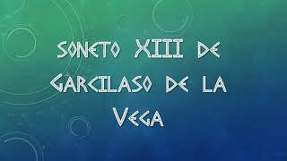 Soneto XIII de Garcilaso de la Vega Análisis [upl. by Marthena849]