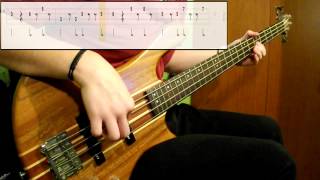 Red Hot Chili Peppers  Around The World Bass Cover Play Along Tabs In Video [upl. by Aromat428]