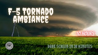 Sounds for Deep Sleep ⨀ The Sound of an F5 Tornado ⨀ Dark Screen ⨀ 10 Hours [upl. by Berey]