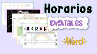 Horarios digitales EN WORD Arely [upl. by Rabjohn]