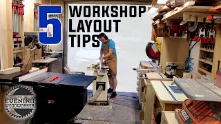 Workshop Design  5 Keys to a Small Shop Layout  Evening Woodworker [upl. by Mcfarland]