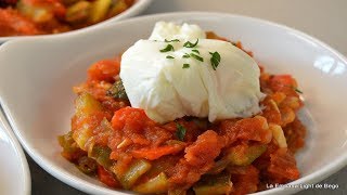 Pisto de verduras con Huevo Poché Receta Fácil y Ligera [upl. by Nevak]