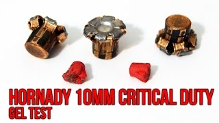 Hornady 10mm 175 gr Critical Duty FlexLock Gel Test Review [upl. by Eelreveb]