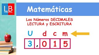 Los Números DECIMALES LECTURA y ESCRITURA ✔👩‍🏫 PRIMARIA [upl. by Selhorst]