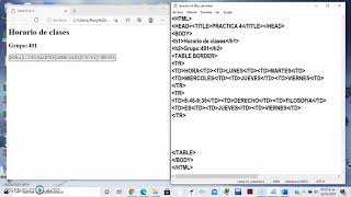 TABLAS HORARIO DE CLASES CON HTML [upl. by Aelyk]