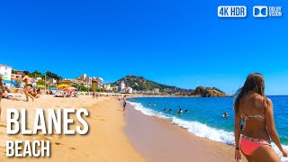 Blanes sAbanell Beach Costa Brava Catalonia  🇪🇸 Spain 4K HDR Walking Tour [upl. by Jerrilee]