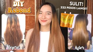 DIY REBONDING MY HAIR AT HOME USING BREMOD FOR ONLY 222 PESOS TIPID  DENAYS ANN [upl. by Wertheimer]