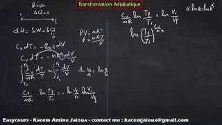 10  Transformation isothermique et Transformation adiabatique  Thermodynamique SMPC [upl. by Kahaleel]