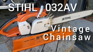 Stihl 032AV Vintage Restored Chainsaw Overview and Cutting [upl. by Attennaj]