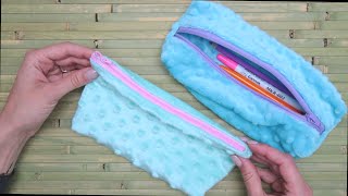 No sew Pencil Cases DIY 2 types Easy step by step tutorial [upl. by Opiuuk]