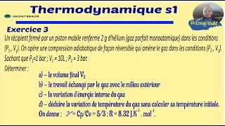 Thermodynamique S1 Exercice 3 [upl. by Atsylak]