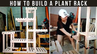 DIY Plant Rack out of Pallet Wood  How to build a Plant Shelf [upl. by Geraint]