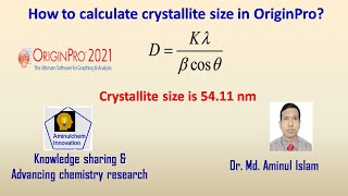 How to calculate crystallite size from XRD data in Origin [upl. by Alake]