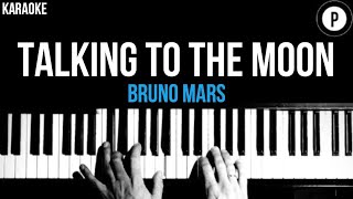 Bruno Mars  Talking To The Moon Karaoke SLOWER Acoustic Piano Instrumental Cover Lyrics [upl. by Hogg337]