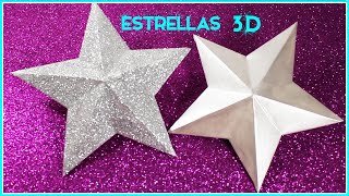 Estrella de Cartulina 3DChristmas Ornaments  Simple y Creativo [upl. by Outhe]