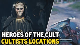 Assassins Creed Odyssey  All HEROES OF THE CULT CULTISTS Location Walkthrough [upl. by Akinahc215]