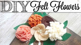 DIY Felt Flowers  5 Flowers and Leaves [upl. by Raye]