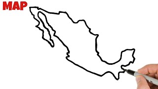 How to Draw Mexico Map  Country Maps Drawing [upl. by Adnalohs30]