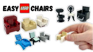 10 QUICK and EASY LEGO Chairs ANYONE Can Build [upl. by Une864]