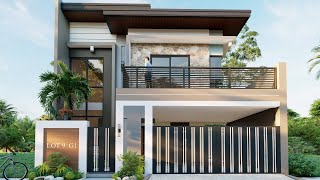 2 Storey House Design  4 BEDROOMS [upl. by Nahsad]