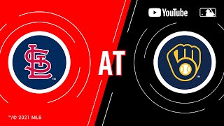 Cardinals at Brewers  MLB Game of the Week Live on YouTube [upl. by Mallina]