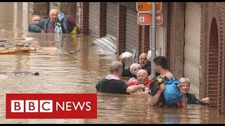 Catastrophic flooding across western Europe as politicians blame climate change  BBC News [upl. by Aklim]