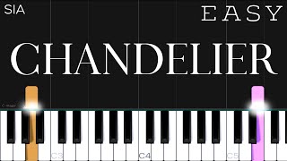 Sia  Chandelier  EASY Piano Tutorial [upl. by Abdella801]