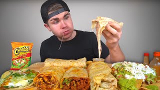 Cheesy Mexican Food Mukbang Round 2 Burritos Loaded Tostada Fish Taco [upl. by Molahs120]