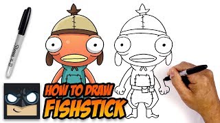 How to Draw Fortnite  Fishstick  StepbyStep [upl. by Romaine]