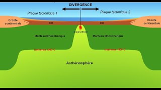 Formation des plaques tectoniques et divergence [upl. by Aniaz]