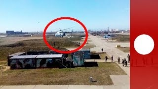 Video Ukrainian pilots escape with aircraft as troops take over air base [upl. by Knowlton859]