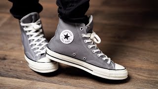 CONVERSE CHUCK 70 REVIEW  ON FEET GREYIVORYSAIL [upl. by Leuqar489]