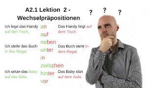 Deutschkurs A21  Wechselpräpositionen [upl. by Ahsietal]