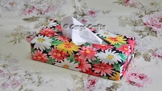 49  DIY Wendehülle für Tücherbox Kosmetiktücherbox  Hülle reversible Cover tissue box sewing [upl. by Ahseirej]