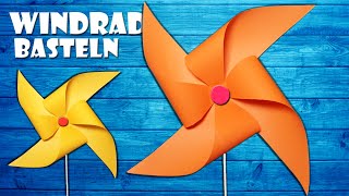 🌪 Papier Windrad selber basteln  paper pinwheel DIY craft 4K [upl. by Chapell]